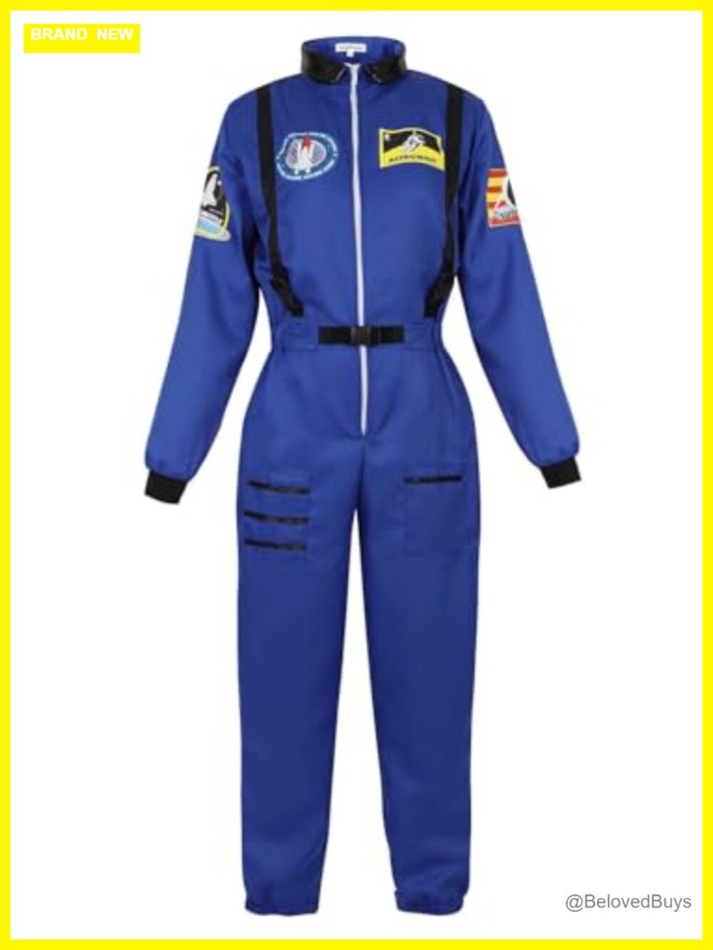 Womens Astronaut Costume Adult Space Suit Jumpsuit Cosplay Halloween